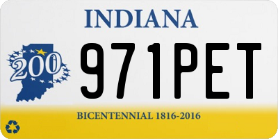 IN license plate 971PET