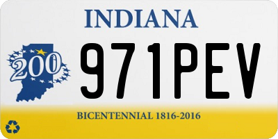 IN license plate 971PEV