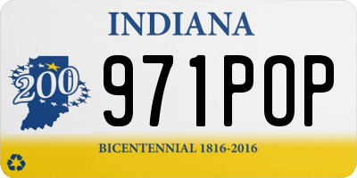 IN license plate 971POP
