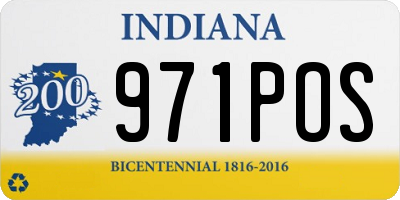 IN license plate 971POS