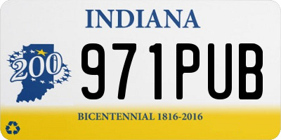 IN license plate 971PUB