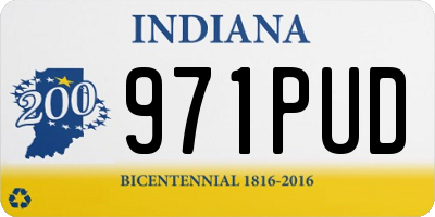 IN license plate 971PUD