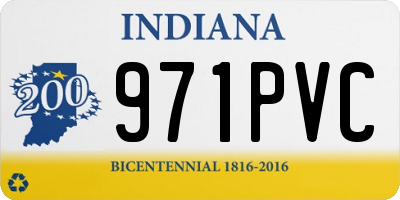 IN license plate 971PVC