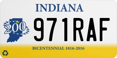 IN license plate 971RAF