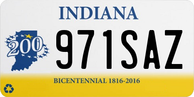 IN license plate 971SAZ