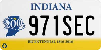 IN license plate 971SEC