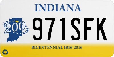 IN license plate 971SFK