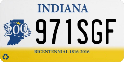 IN license plate 971SGF