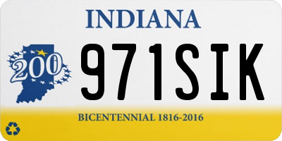 IN license plate 971SIK