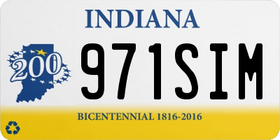 IN license plate 971SIM