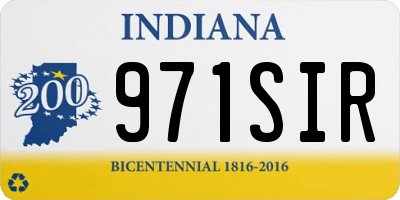 IN license plate 971SIR