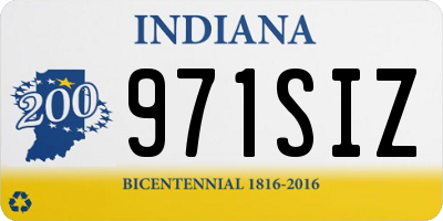 IN license plate 971SIZ