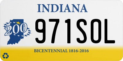 IN license plate 971SOL