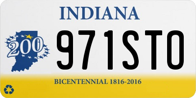 IN license plate 971STO