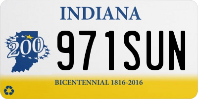 IN license plate 971SUN