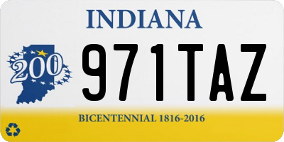 IN license plate 971TAZ