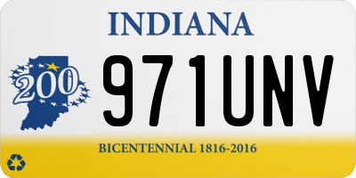 IN license plate 971UNV