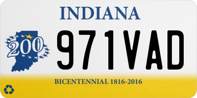 IN license plate 971VAD