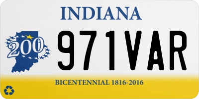 IN license plate 971VAR
