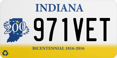 IN license plate 971VET