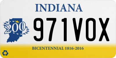 IN license plate 971VOX