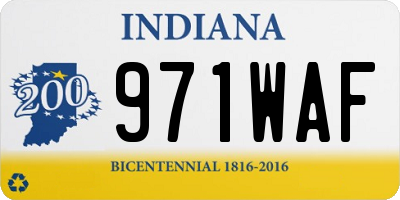 IN license plate 971WAF