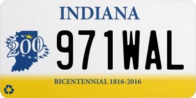 IN license plate 971WAL
