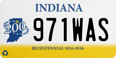 IN license plate 971WAS