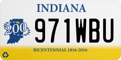 IN license plate 971WBU
