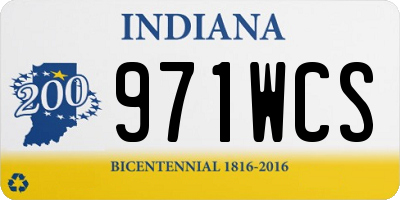 IN license plate 971WCS