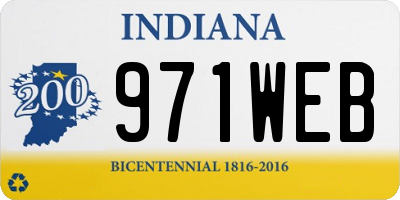 IN license plate 971WEB