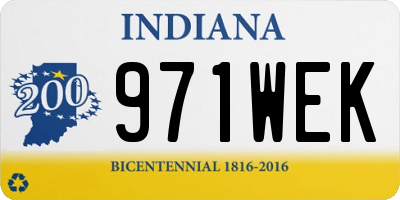 IN license plate 971WEK