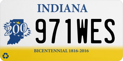 IN license plate 971WES