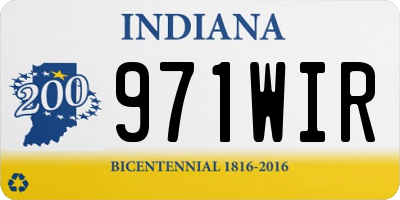 IN license plate 971WIR