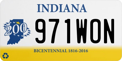 IN license plate 971WON