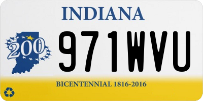 IN license plate 971WVU