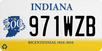 IN license plate 971WZB