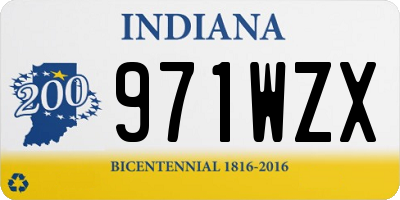 IN license plate 971WZX