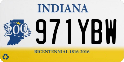 IN license plate 971YBW