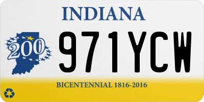 IN license plate 971YCW