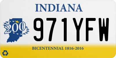 IN license plate 971YFW