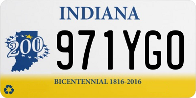 IN license plate 971YGO