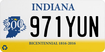 IN license plate 971YUN