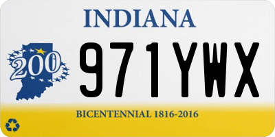 IN license plate 971YWX