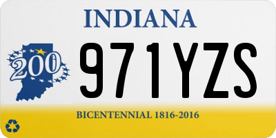 IN license plate 971YZS