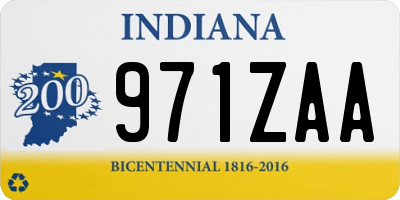 IN license plate 971ZAA
