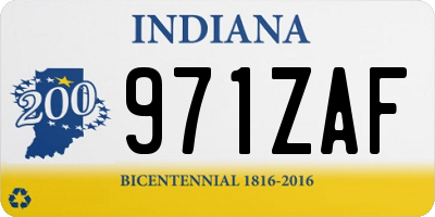 IN license plate 971ZAF