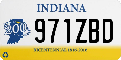 IN license plate 971ZBD