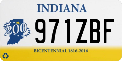 IN license plate 971ZBF