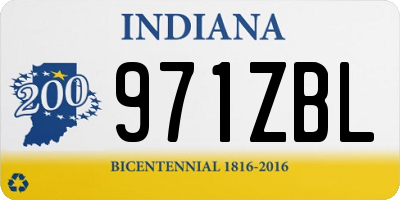 IN license plate 971ZBL